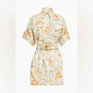 Zimmermann Glassy shirt dress in a multicolor floral print and linen material